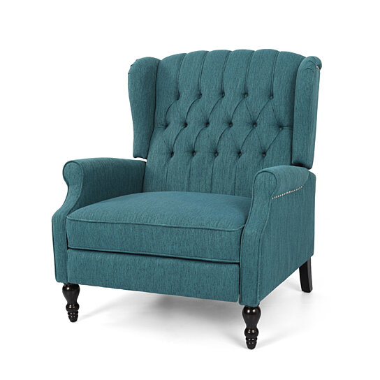 Salome Oversized Tufted Fabric Push Back Recliner